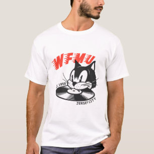 Retro cat DJ girando discos de vinil T-shirt
