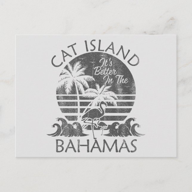 Retro Cat Island Bahamas Cartão postal Cruzeiro de (Frente)