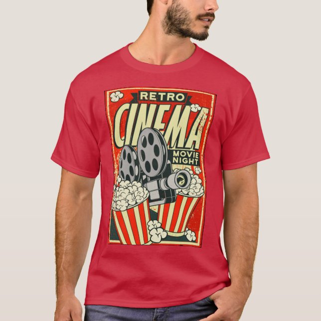 Retro CINEMA: Camiseta Noturna de Filme (Frente)