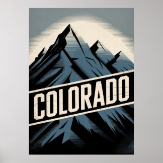Retro Colorado Mountain Poster - Vintage Travel