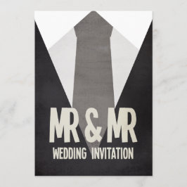 Retro Convite para Casamento de Gay de Suit & Tie