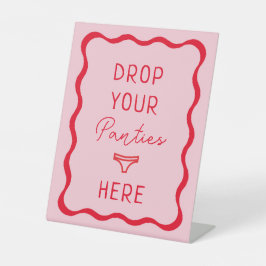 Retro Cor-de-rosa Largue as suas calças aqui Sinal