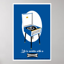 Retro Dansette record player Pop Art poster