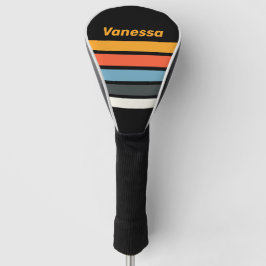 Retro Dark Rainbow Across Striping with Name