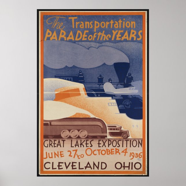 Retro de anúncio Poster de Viagens vintage da  Cle (Frente)