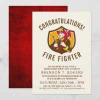 Retro de Combatente de Fogo | Convite de Festa de 