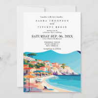 Retro de Convite de Casamento de Grécia do Kos
