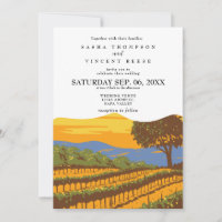Retro de Convite para Casamento de Napa Valley Cal