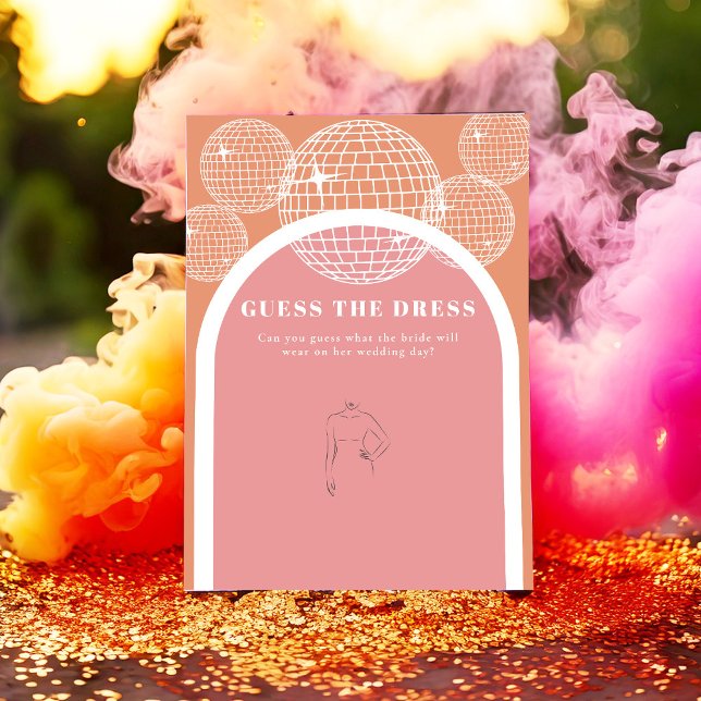 Retro Disco Cor de Rosa Laranja Adivinha o cartão  (Criador carregado)