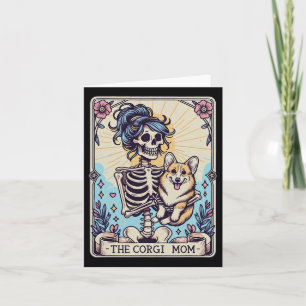 Retro Divertido Cartão de Tarot da Mamãe Corgi Esq