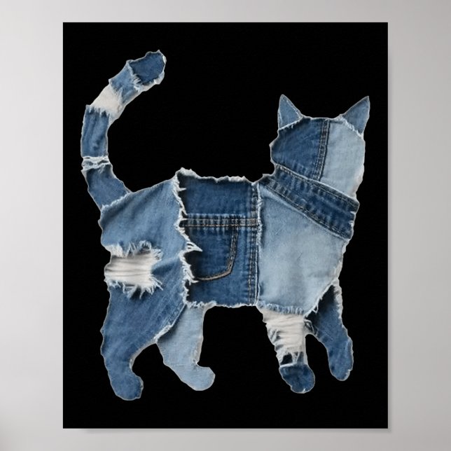 Retro Divertido Remendo de Denim Impressão de Anim (Frente)