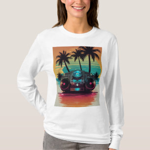Retro DJ Boombox Beach T-Shirt 🎶 🌴   Soma Sunset