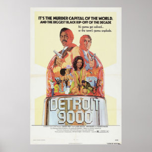 Retro do filme Detroit 9000 poster vintage