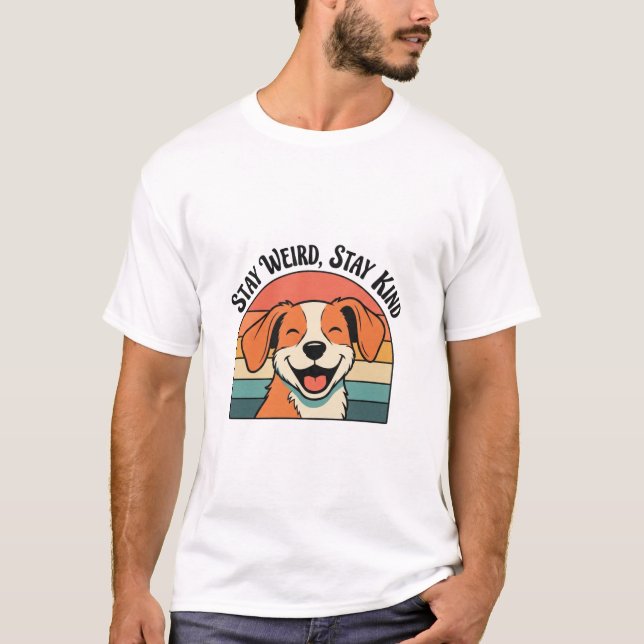 Retro Dog Kindness Quote Men’s Graphic T-Shirt (Frente)