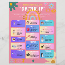 Retro Estilo 70's Festa de solteira Beber Se Jogo