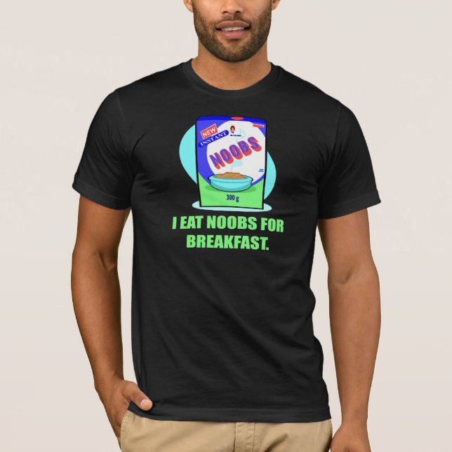 Retro eu como Noobs para t-shirt do pequeno almoço (Frente)