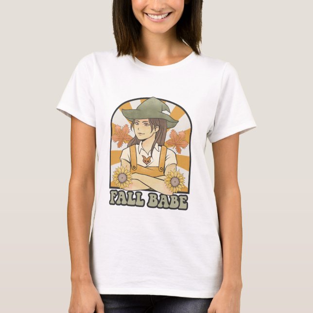 Retro Fall Babe - Camiseta de Outono (Frente)