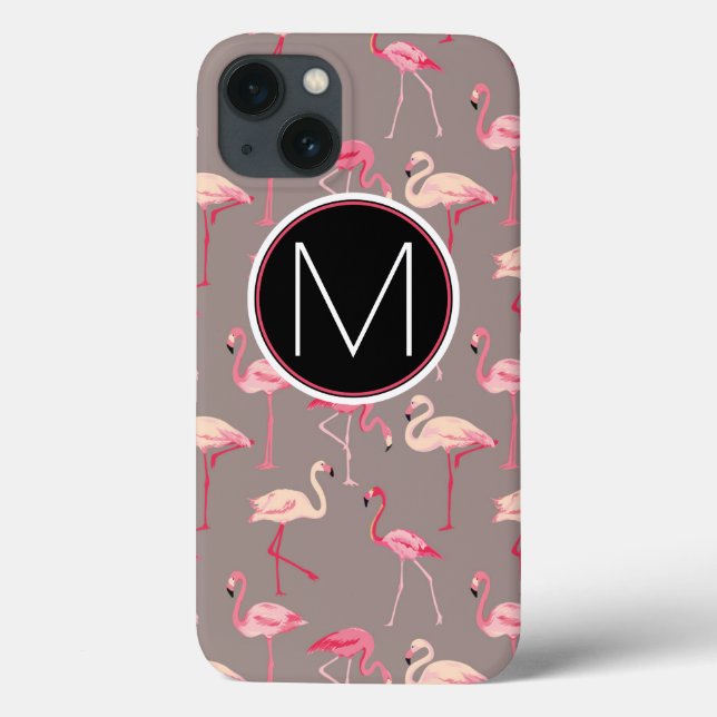 Retro Flamingos | Monograma (Verso)