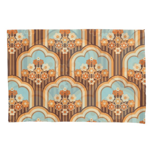 Retro Floral: 70s Revival de Papel de Carteira (Frente)