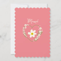 Retro Flower Heart Happy Face, Mãe Espanhola, Mãe