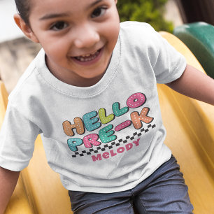 Retro fofo de volta à camiseta escolar