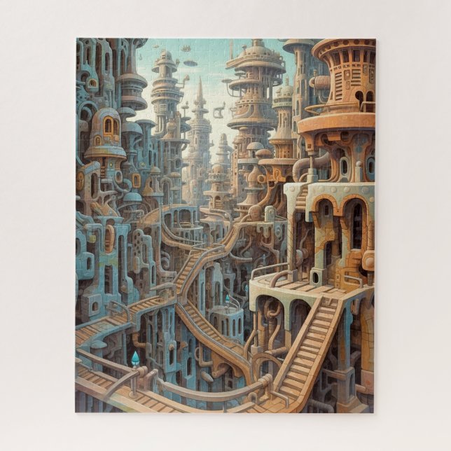 Retro Futurismo Quebra-cabeça de Arte (Vertical)