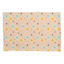 Retro geometric pattern with teal, orange, black