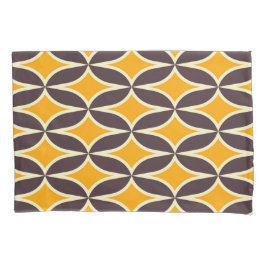 Retro geometric pattern yellow and brown leaf