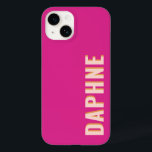Retro Girassol Rosa Quente<br><div class="desc">Personalize esta capa de telefone retrô rosa brilhante e ousada com seu nome ou monograma.</div>