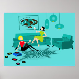 Retro GIrls' Night In Poster