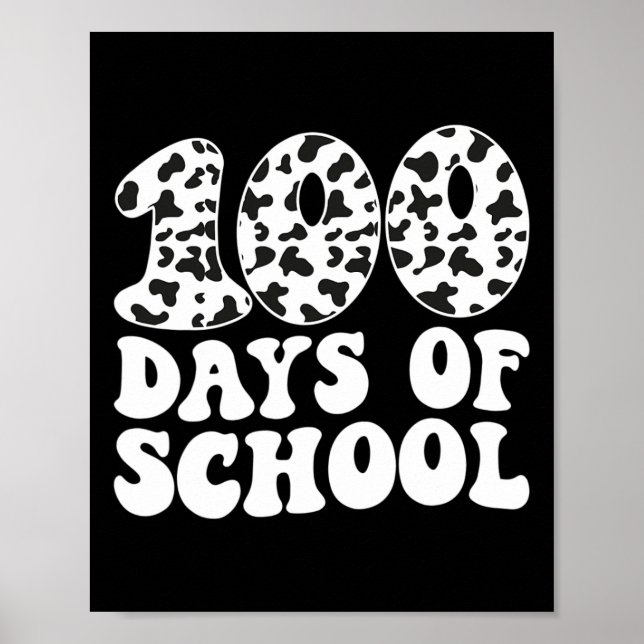 Retro Groovy 100 Dias De Vaca Escolar Impressão 10 (Frente)