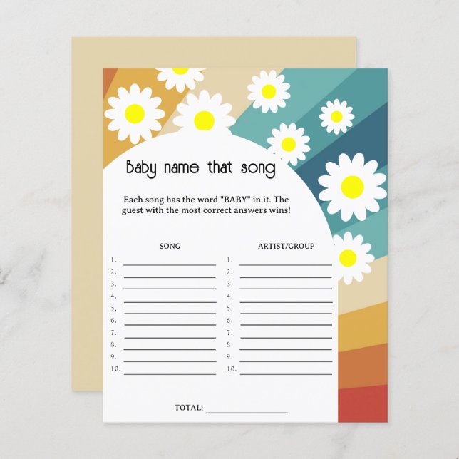 Retro Groovy - Nome da música jogo (Frente/Verso)