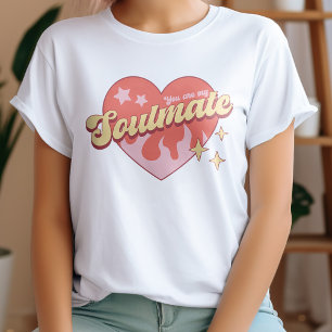 Retro Heart Você É Minha Soulmate T-Shirt