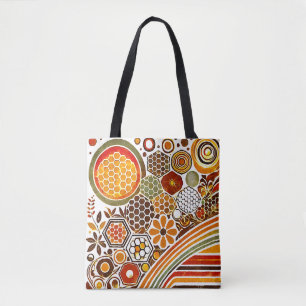 Retro Honeycomb Tote Bag   Abelha Design