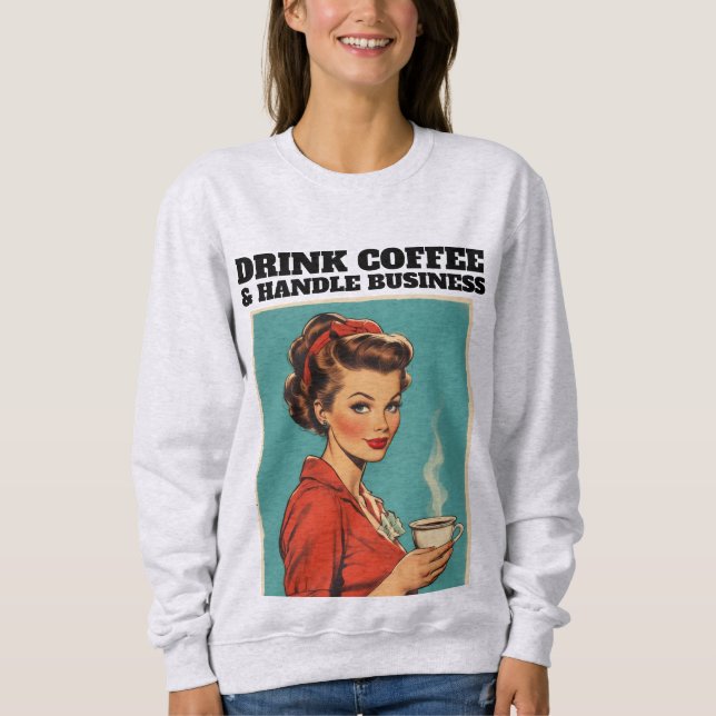 RETRO HOUSEWIFE COFFEE FUNNY T-SHIRT (Frente)