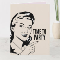 RETRO HOUSEWIFE FUNNY BIRTHDAY GREETING CARTÃO