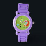Retrô Lendo Relógio de Criança<br><div class="desc">Este Retro Reading Woman Kid's Watch apresenta um estilo de 1960, arte minimalista, desenho de uma mulher que tem suas prioridades em ordem. Este belo worm de biblioteca está entrançado em um verdadeiro cinturão de páginas. A morena está vestindo um vestido de aqua e óculos vermelhos, enquanto segura um livro...</div>