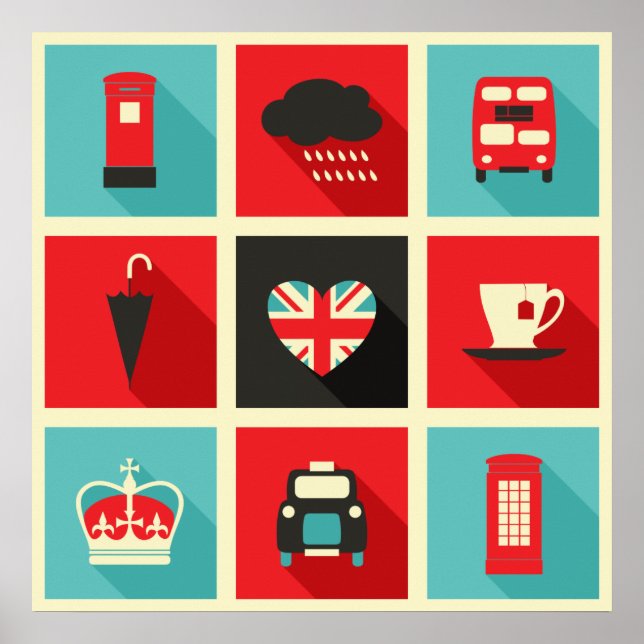 Retro London Collage Poster (Frente)