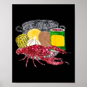 Retro Mardi Gras Crawfish Season Impressão