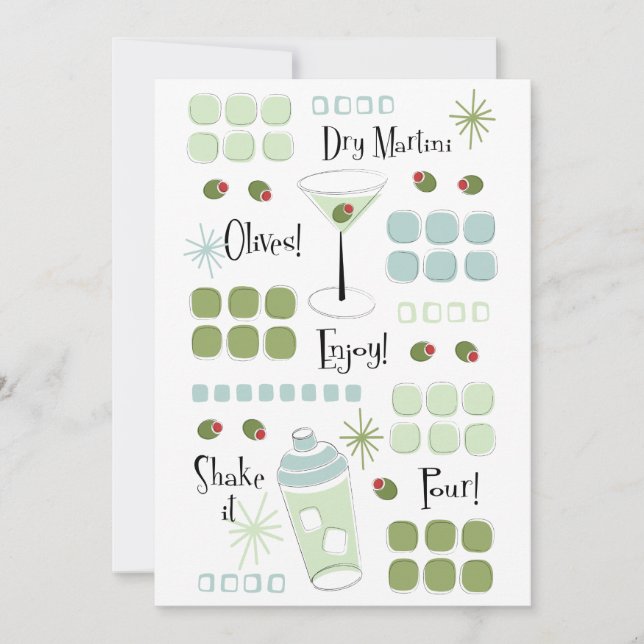 Retro Martini Médio-século moderno (Frente)