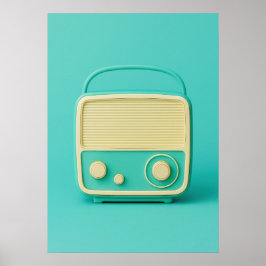 Retro Mint Radio Pop Art Poster