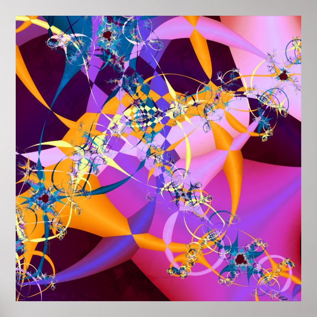 Retro-Mod Mandelbrot Art Impressão (Frente)