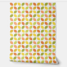 Retro Mod Trellis Amarelo Cor-de-Laranja Verde