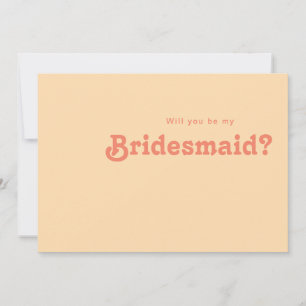 Retro Moderno Cartão de Proposta Orange Bridesma