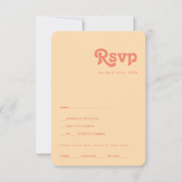 Retro Moderno | Cartão RSVP de Escolha de Creme La