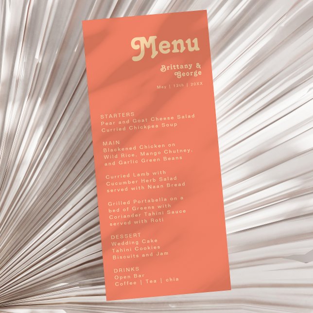 Retro Moderno | Menu Janto Casamento Coral (Criador carregado)