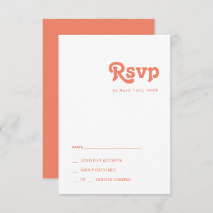 Retro Moderno Placa RSVP Coral