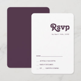 Retro Moderno | Placa RSVP de bordas redondas escu