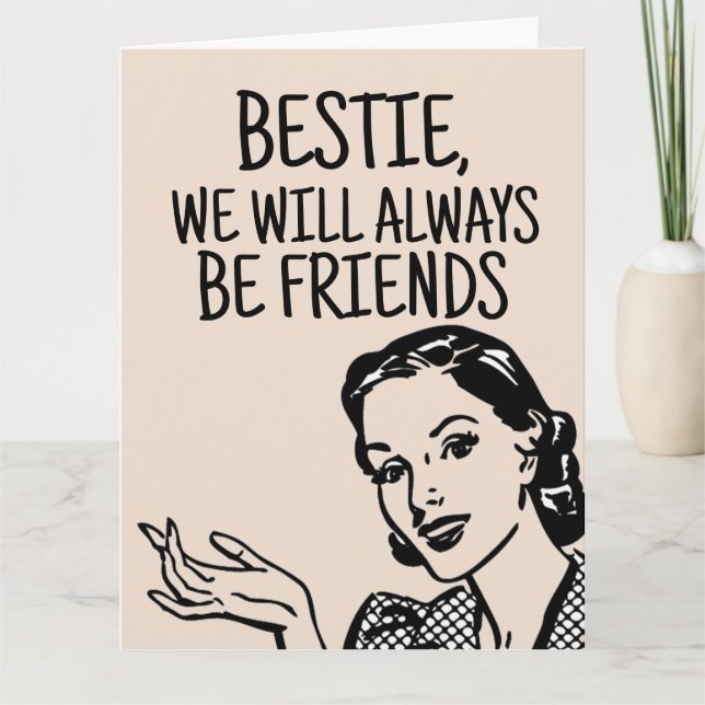 RETRO MULHERES BESTIE CARTÕES DE ANIVERSÁRIO (Frente)