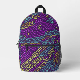 Retro Neon Maze Pattern - Estético Arcade
